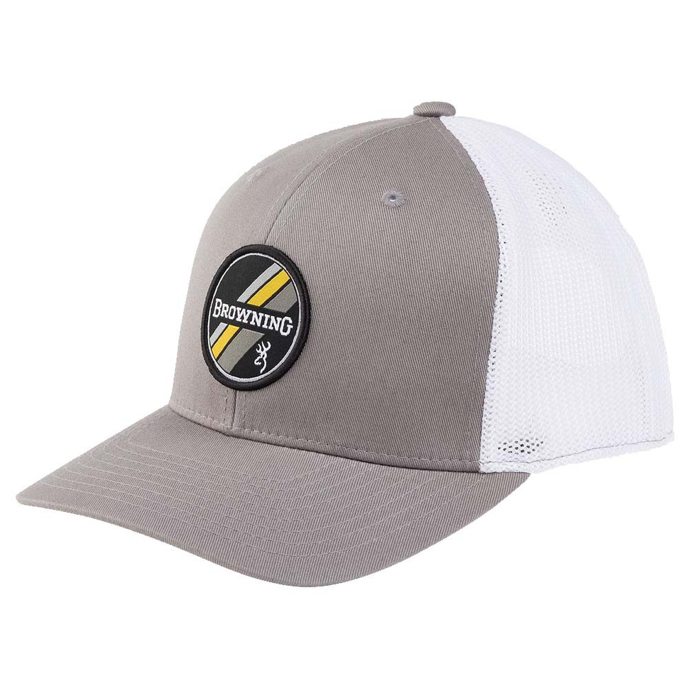 Gray Browning cap with embroidered patch and white mesh back