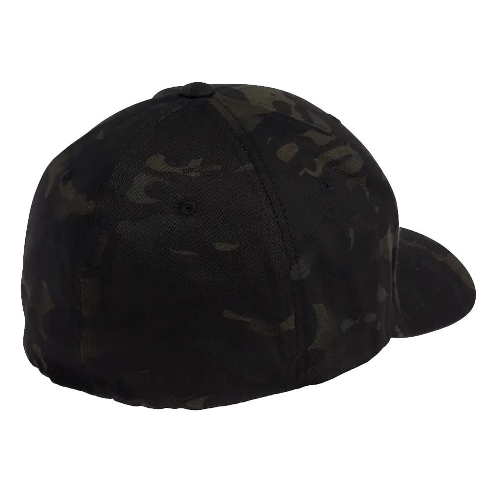 Black multicam fitted cap from Browning, side view