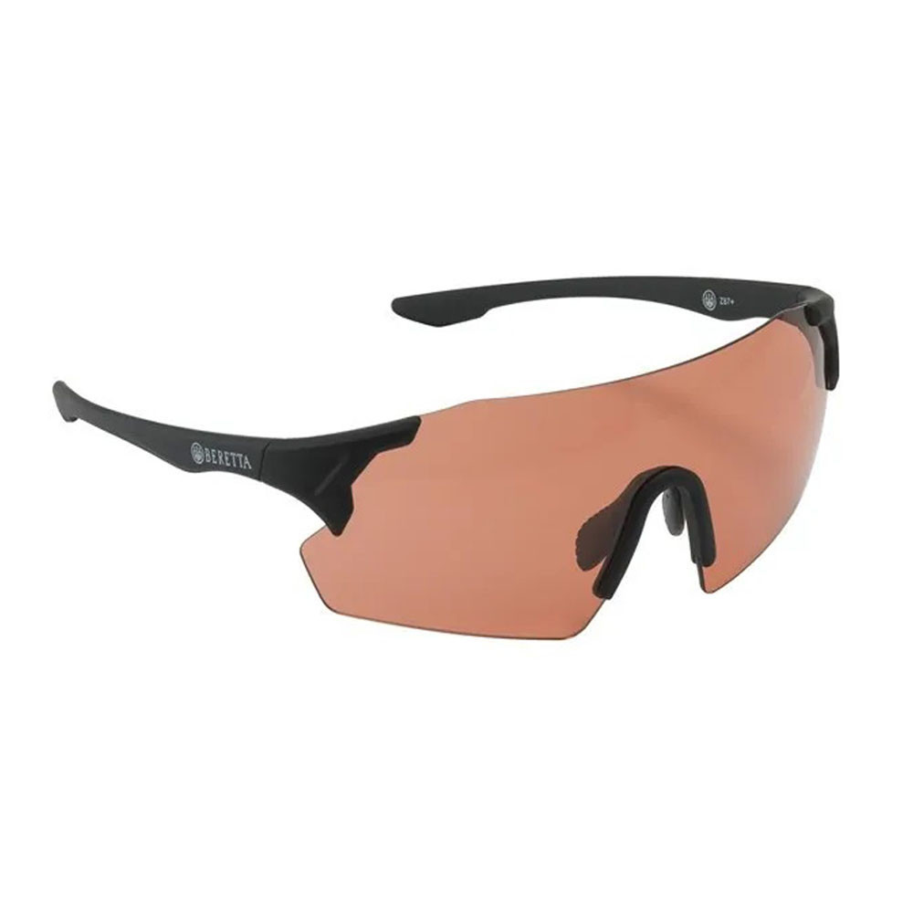 Beretta Challenge EVO shooting glasses with orange lenses and black frame