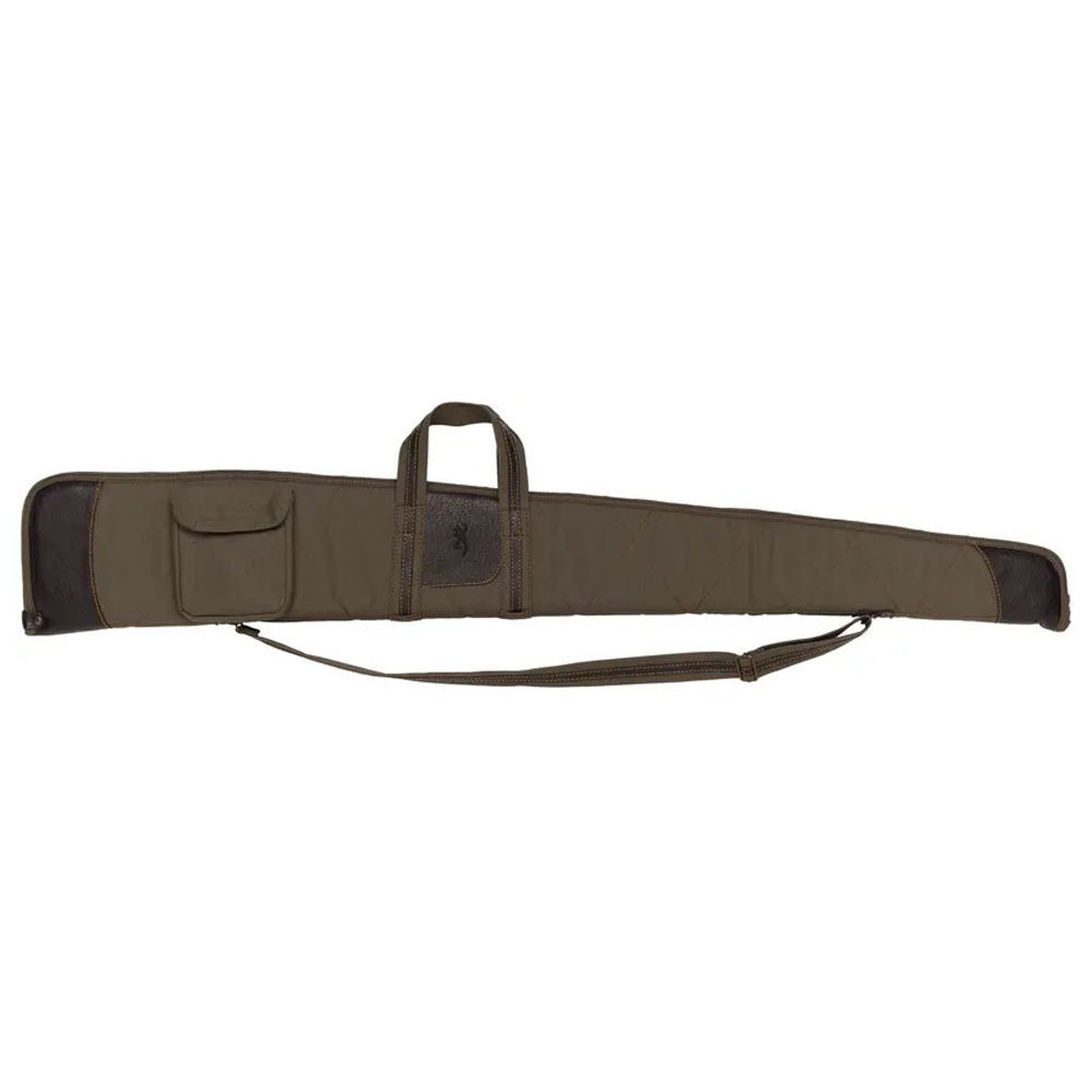 Olive Browning Laredo gun case with leather accents and side pocket