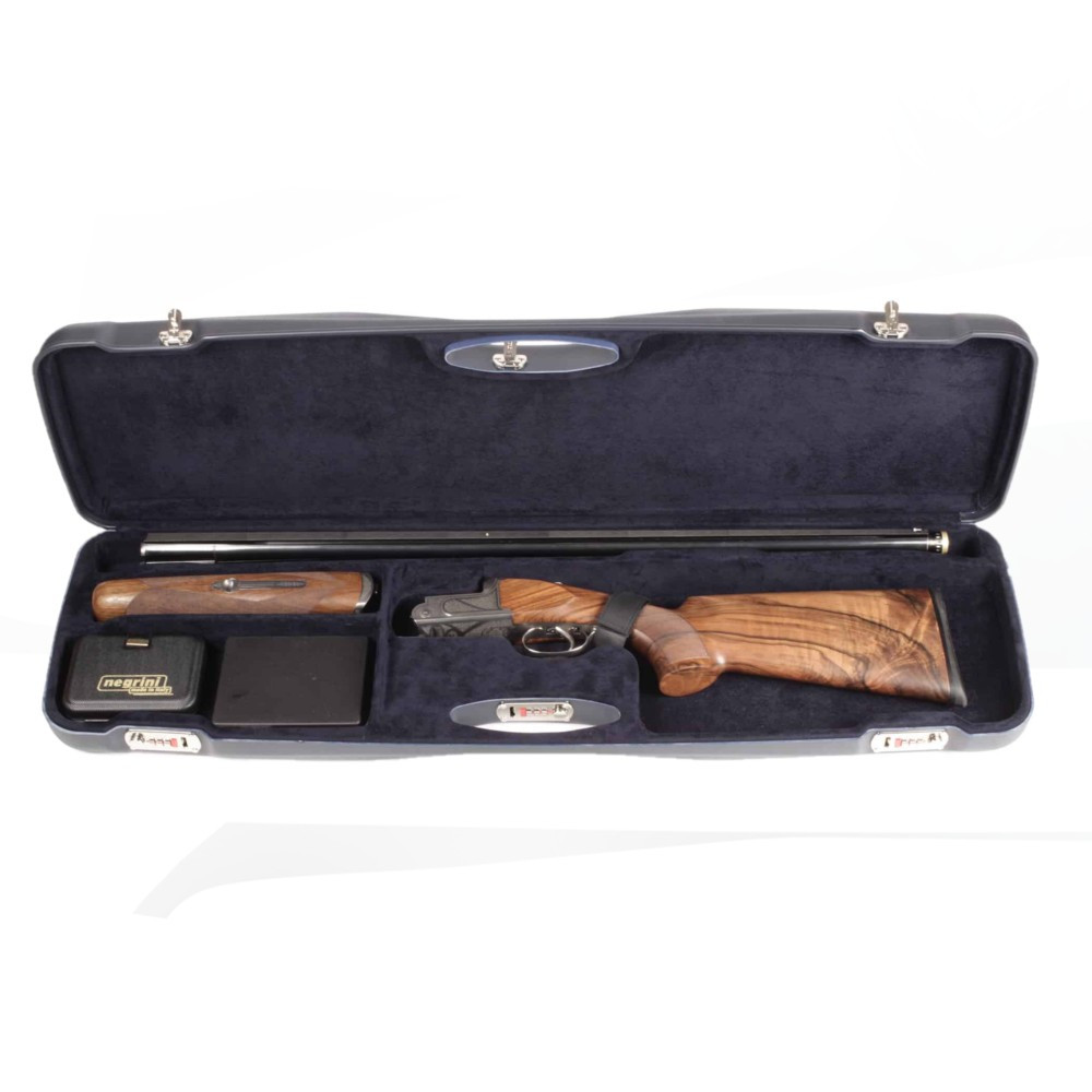 Negrini 1654LR/5165: OU Shotgun Hard Case with Luxury Rubber Trim- Open