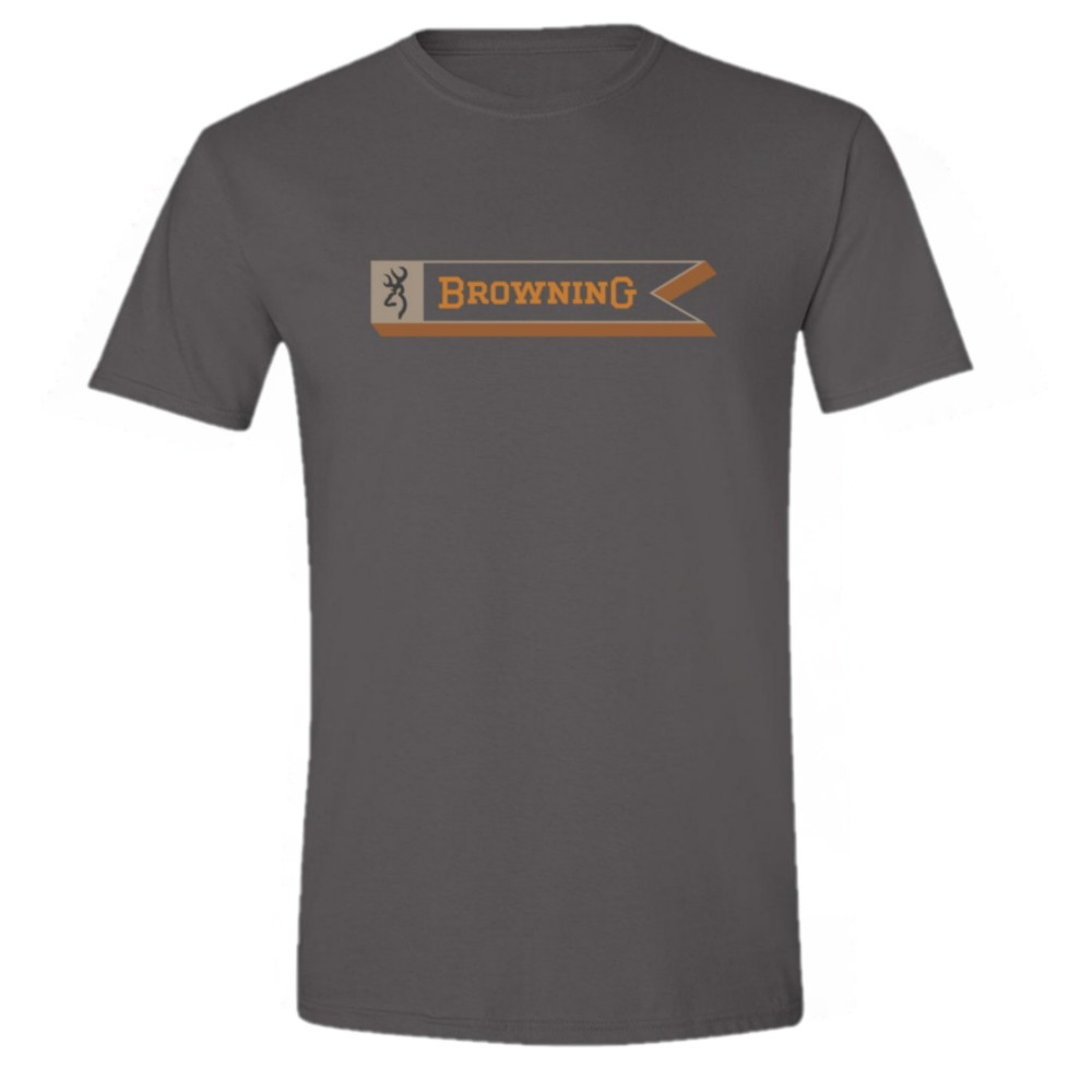 Gray t-shirt with Browning logo on the front.