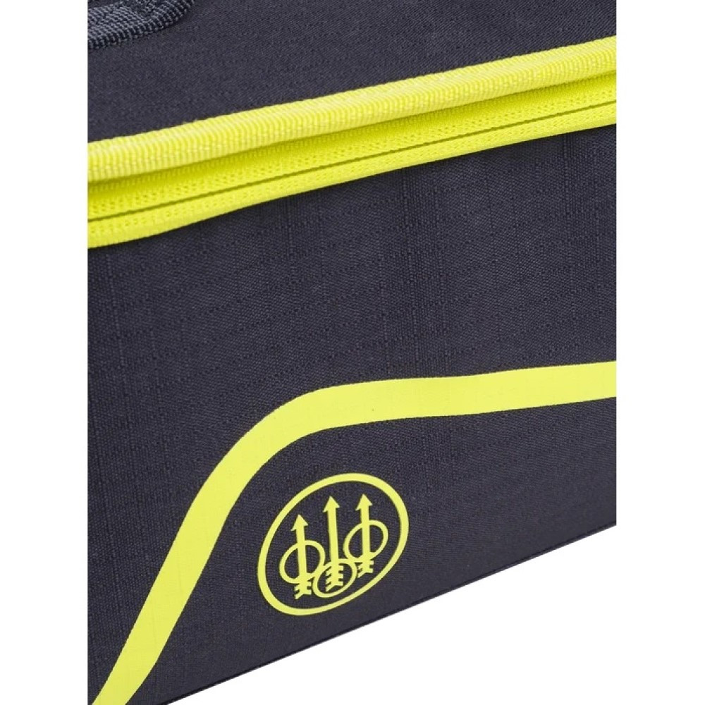 Black Beretta cartridge bag with yellow accents and logo.