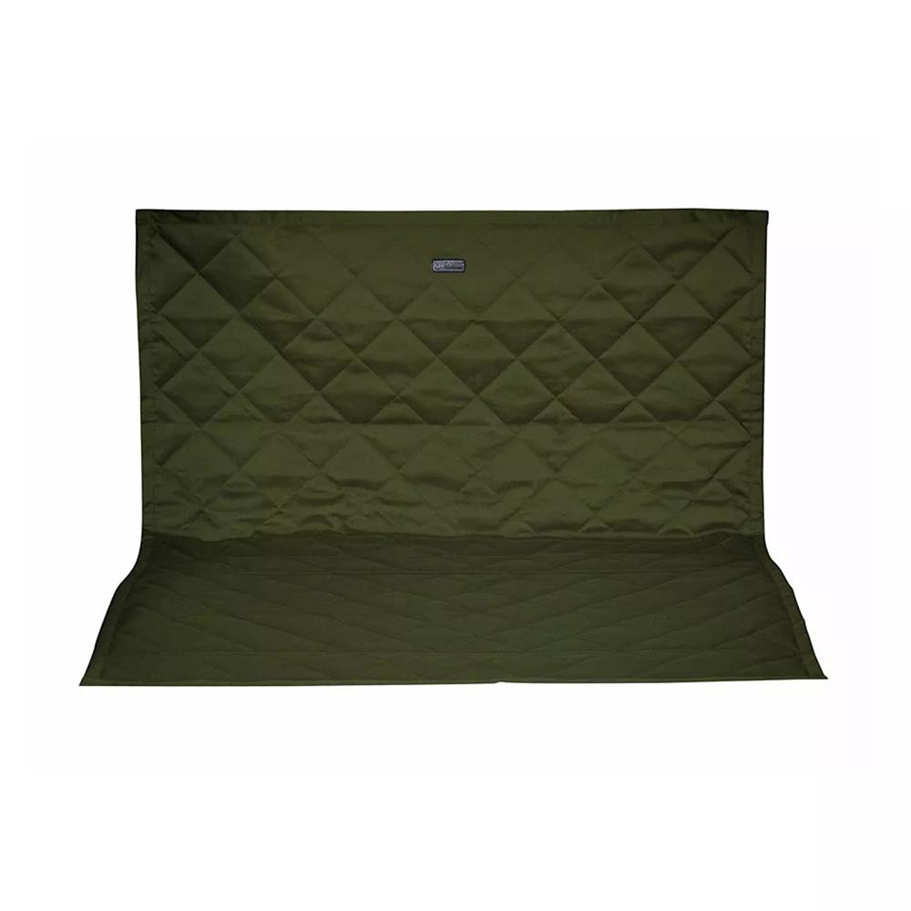 Olive green quilted cargo protector, diamond pattern, angled view, water-resistant backing.