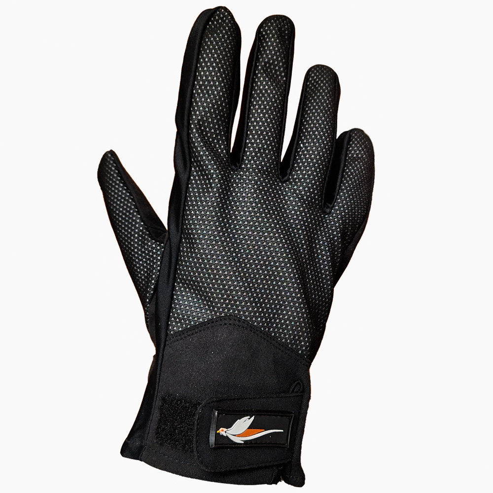 Black Nica Cold Weather Shooting Glove, textured palm, velcro strap, logo.