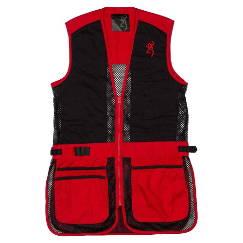 Browning Junior Trapper Creek Mesh Shooting Vest-Red/Black   Browning Junior Trapper Creek Mesh Shooting Vest-Red/Black
