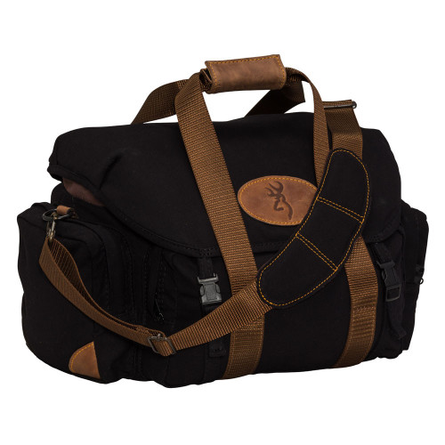 Browning Lona Canvas/Leather Range Bag-Black   Browning Lona Canvas/Leather Range Bag-Black