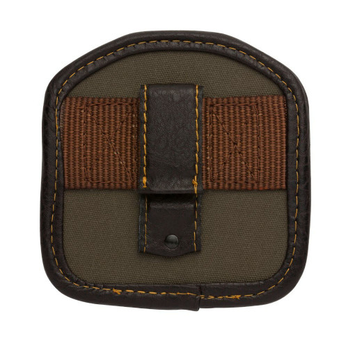 Brown leather and olive canvas Browning shell box carrier with belt clip