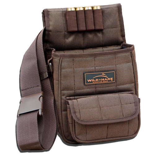 Brown Wild Hare shell pouch with elastic shell holders and front pocket