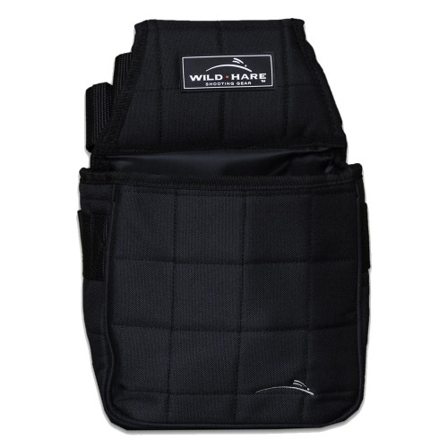 Black Wild Hare Deluxe Divided Shell Pouch with quilted fabric and logo