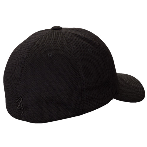 Black Browning flex fit cap with embroidered Buckmark logo on side