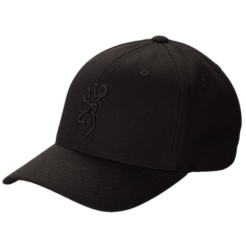 Black Browning Pique Buckmark baseball cap with embroidered buck logo