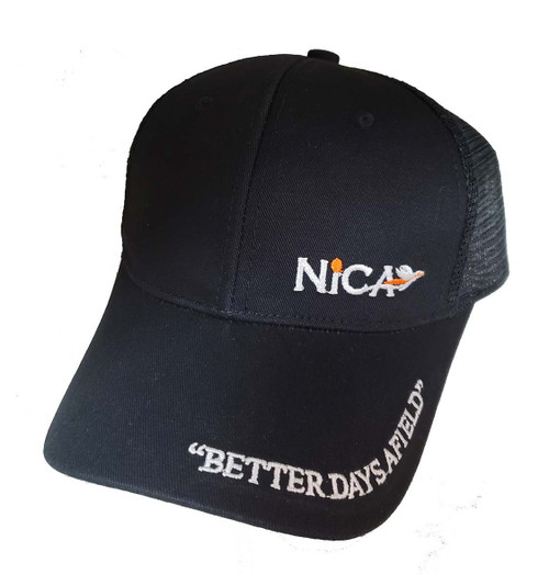 Black Nica mesh back cap with embroidered logo and "Better Days Afield" on brim