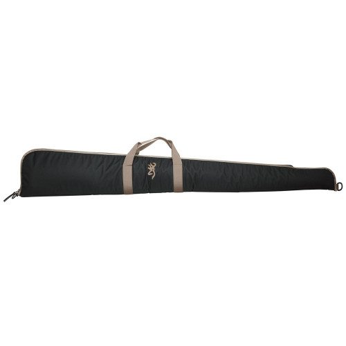 Black Browning Plainsman shotgun case with tan trim and logo