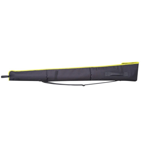 Dark gray Beretta gun case with yellow trim, shoulder strap, and handle.
