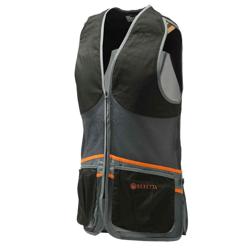 Beretta Full Mesh Clay Shooting Vest - Black and Gray