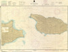 ANTIQUED NOAA Chart 18728: Santa Cruz Channel