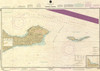 ANTIQUED NOAA Chart 18729: Anacapa Passage; Prisoners Harbor