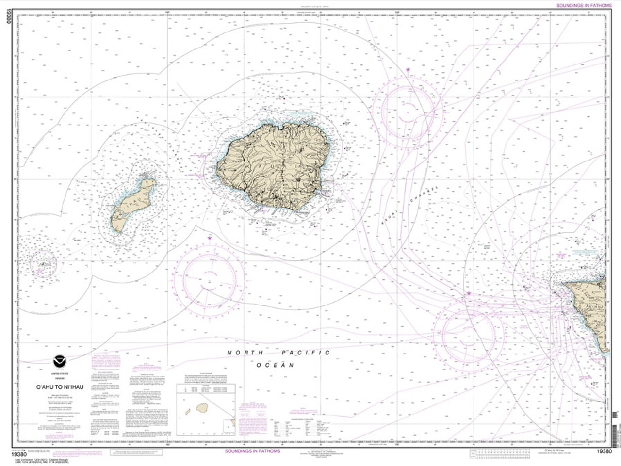 NOAA Chart 19380: O'ahu to Ni'ihau