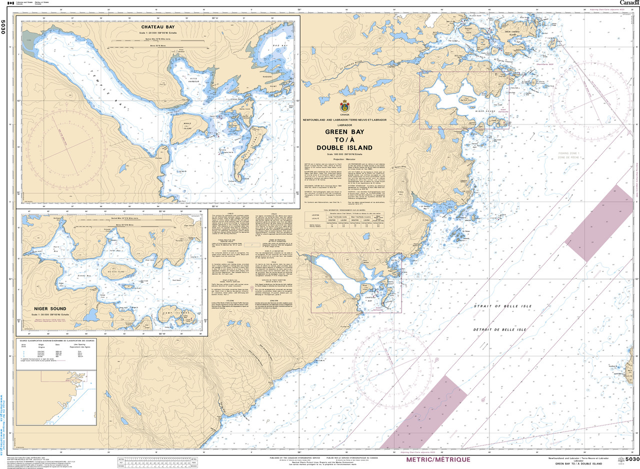 CHS Chart 5030: Green Bay to/Ã  Double Island