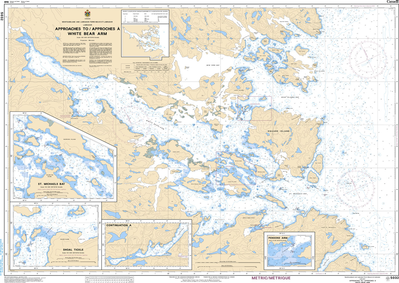 CHS Chart 5032: Approaches to/Ã  White Bear Arm
