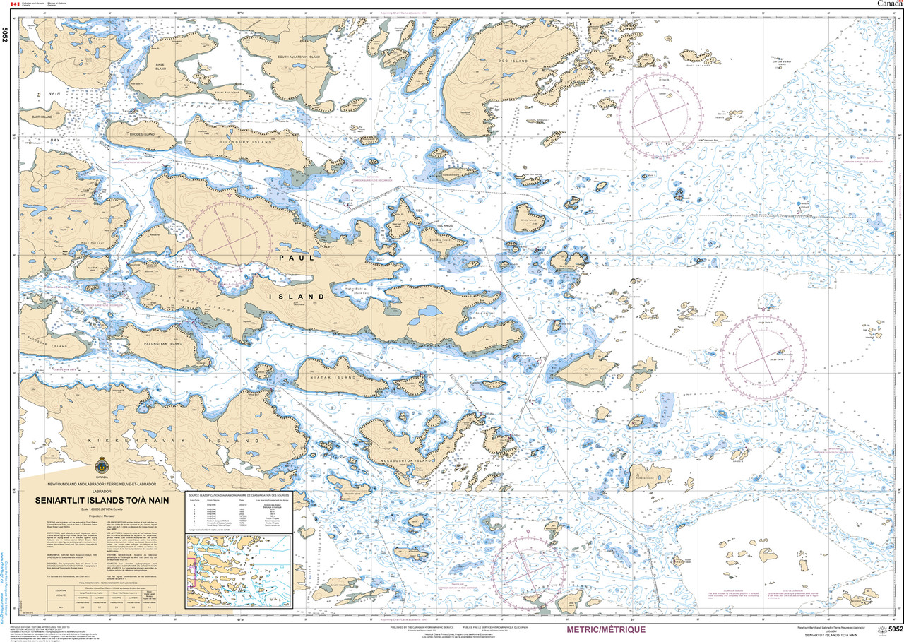 CHS Chart 5052: Seniartlit Islands to/Ã  Nain