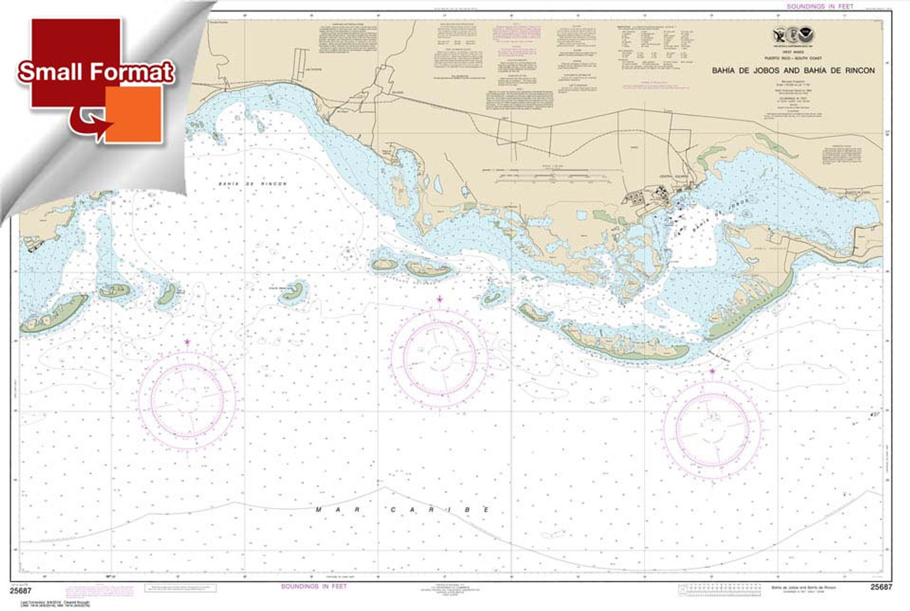 Small Format NOAA Chart 25687: Bahia de Jobos and Bahia de Rincon