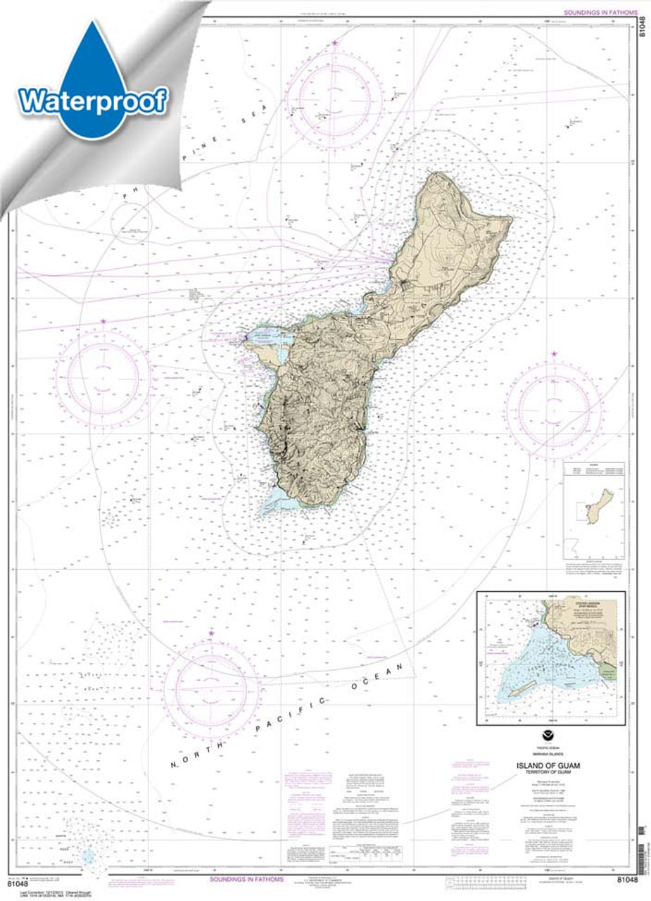 Waterproof NOAA Chart 81048: Mariana Islands Island of Guam Territory of Guam;Cocos Lagoon