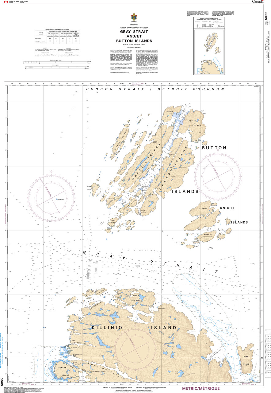 CHS Chart 5065: Gray Strait and/et Button Islands