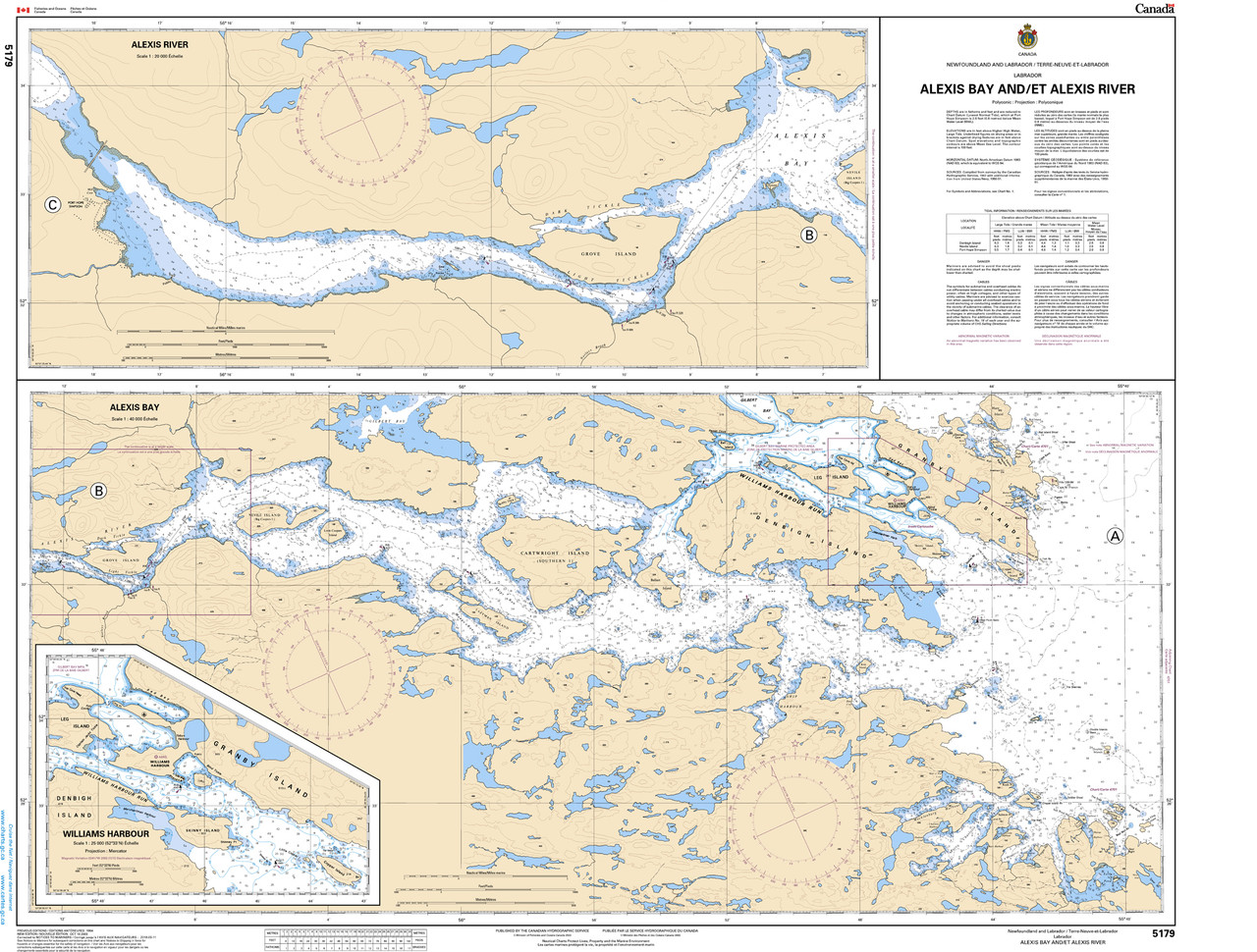 CHS Chart 5179: Alexis Bay and/et Alexis River