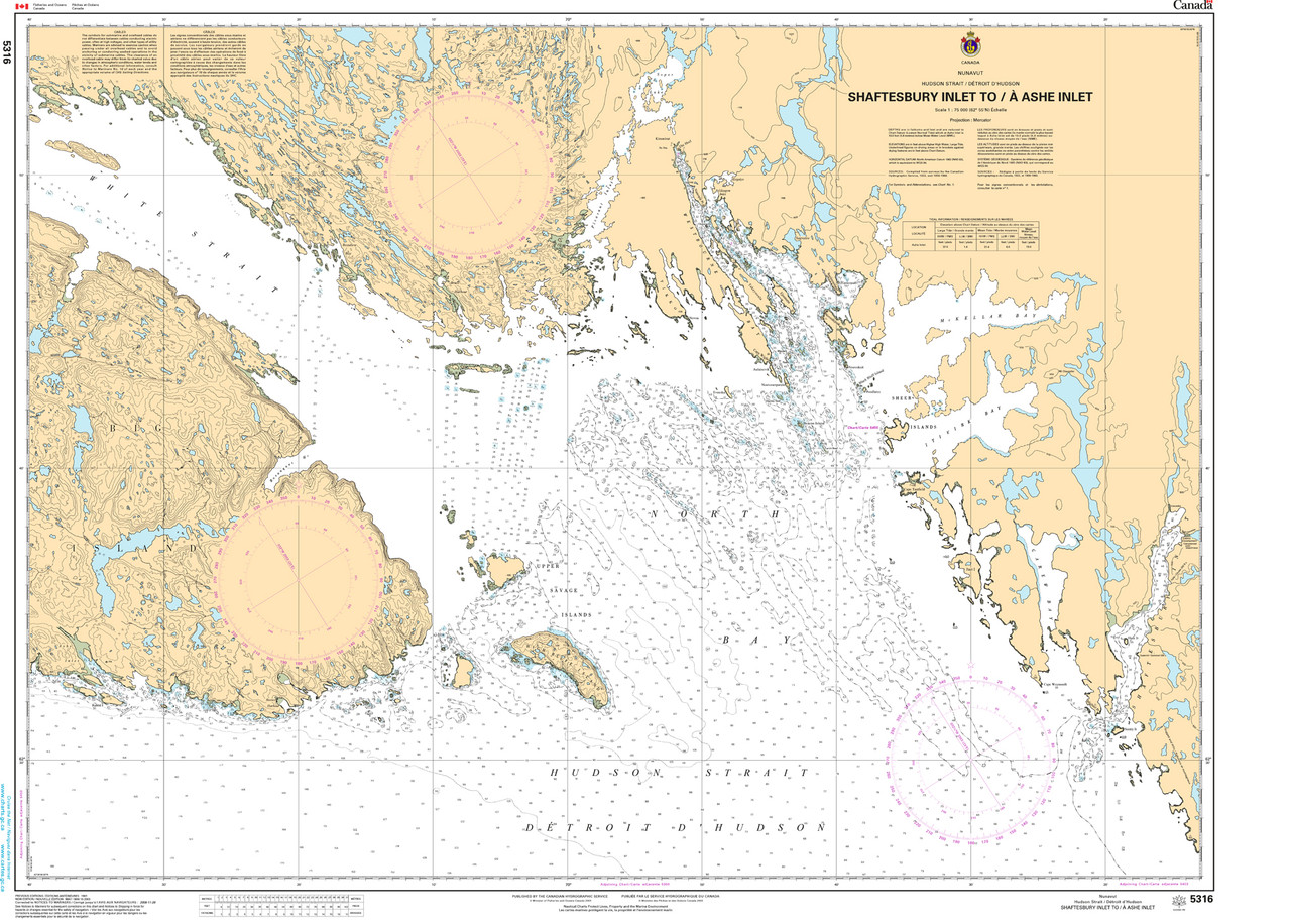 CHS Chart 5316: Shaftesbury Inlet to/Ã  Ashe Inlet