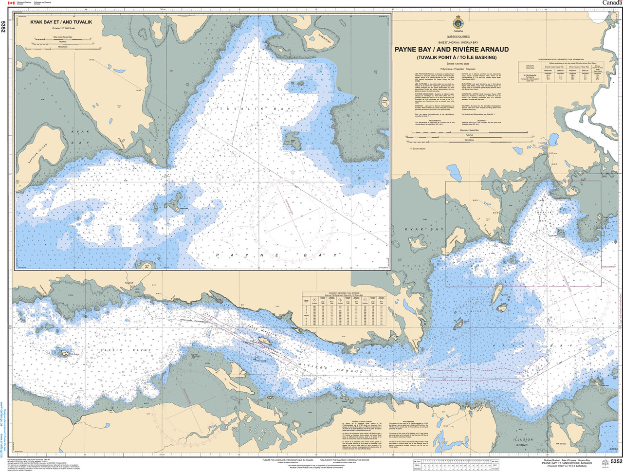 CHS Chart 5352: Payne Bay and River (Tuvalik Point to Basking Island)