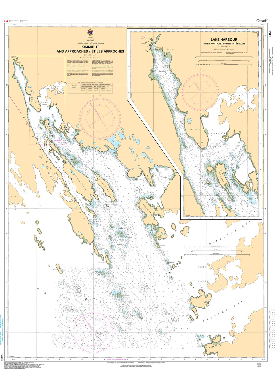 CHS Chart 5455: Kimmirut and Approaches/et les Approches