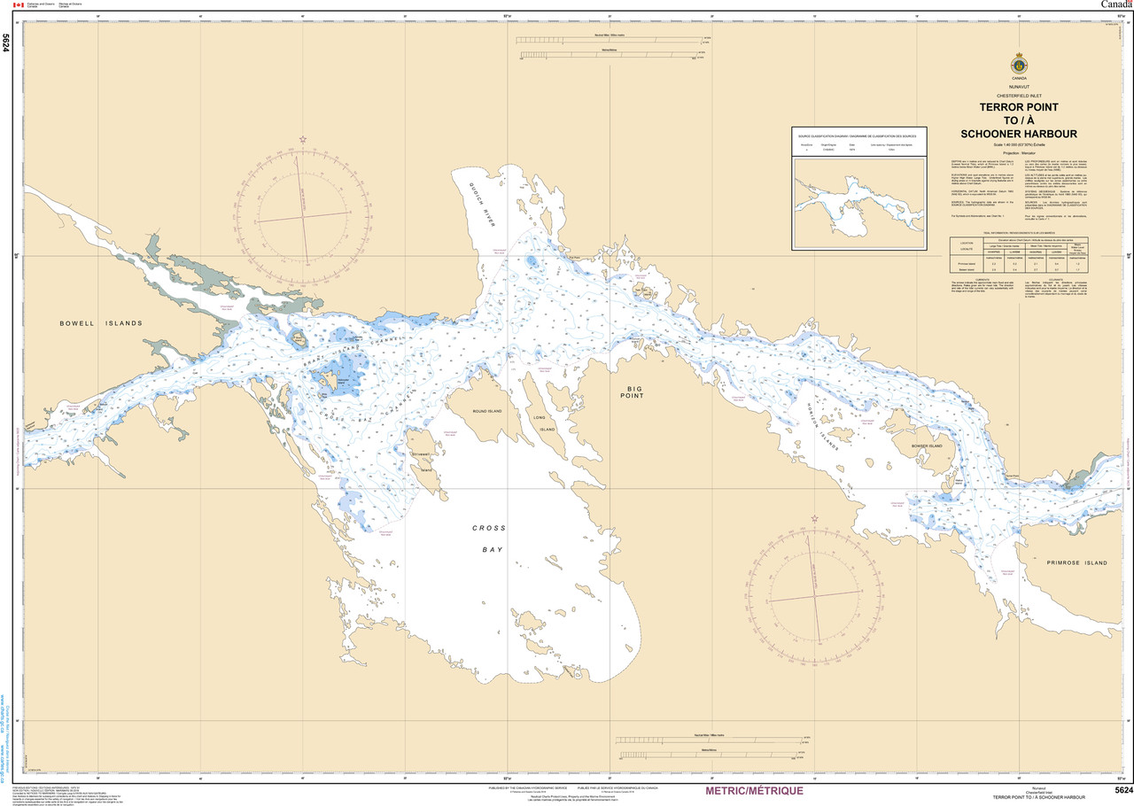 CHS Chart 5624: Terror Point to/au Schooner Harbour