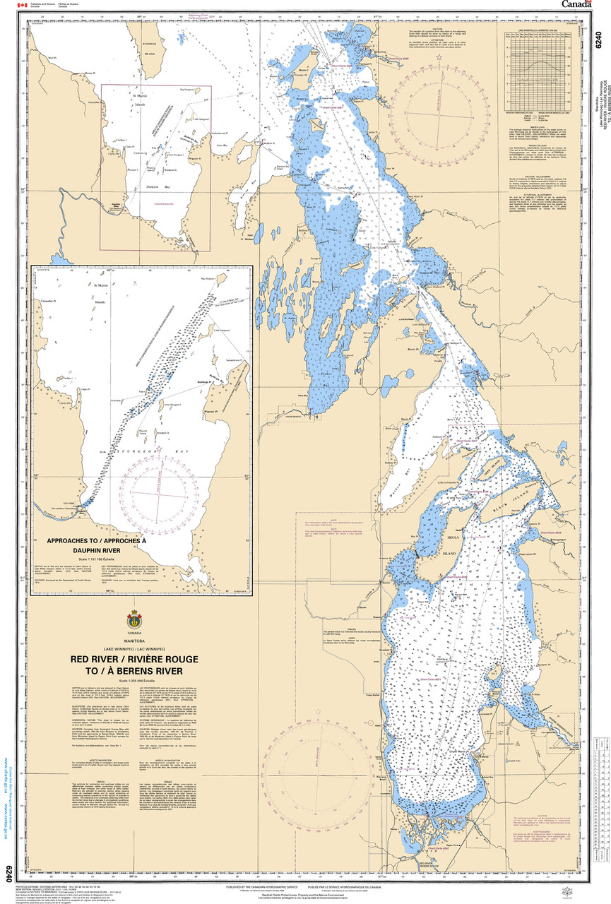 CHS Chart 6240: Red River / RiviÃ¨re Rouge to/Ã  Berens River