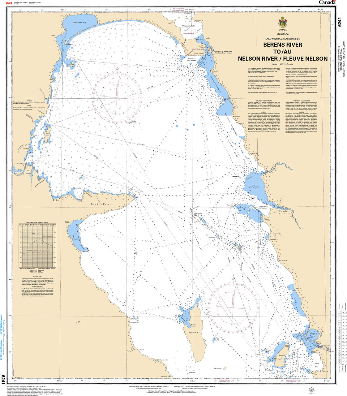 CHS Chart 6241: Berens River to/Ã  Nelson River
