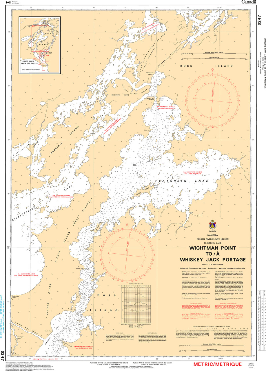 CHS Chart 6247: Wightman Point to/Ã  Whiskey Jack Portage