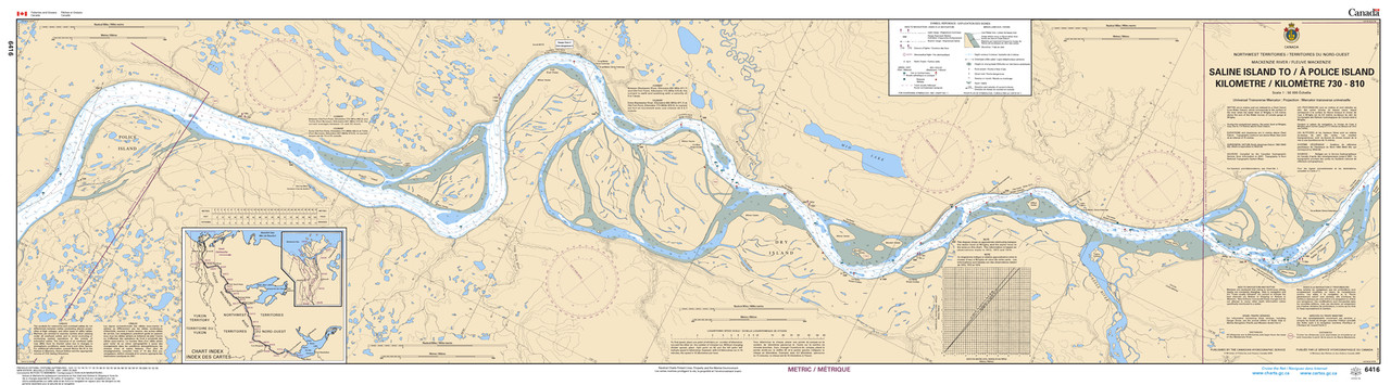 CHS Chart 6416: Saline Island to/Ã  Police Island Kilometre 730 / Kilometre 810