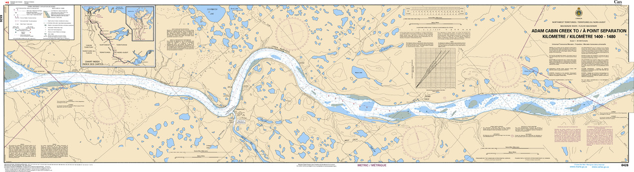 CHS Chart 6426: Adam Cabin Creek to/Ã  Point Separation Kilometre 1400 / KilomÃ¨tre 1480
