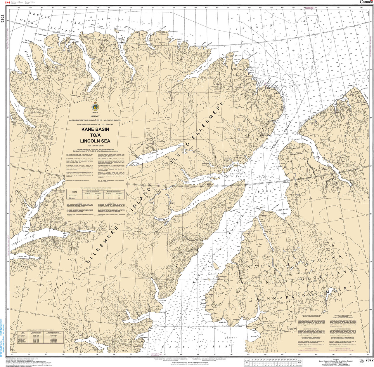 CHS Chart 7072: Kane Basin to Lincoln Sea