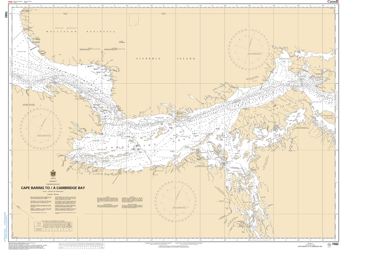 CHS Chart 7082: Cape Baring to/Ã  Cambridge Bay