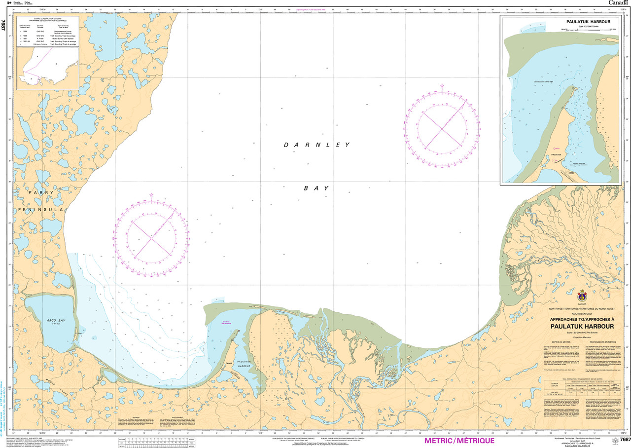 CHS Chart 7687: Approaches to/Approches Ã  Paulatuk Harbour