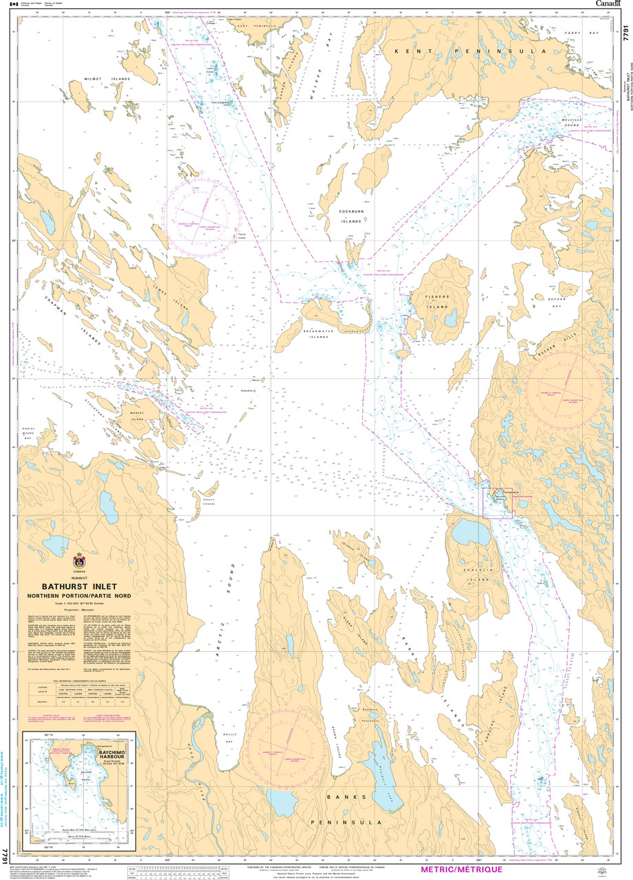 CHS Chart 7791: Bathurst Inlet - Northern Portion/Partie nord