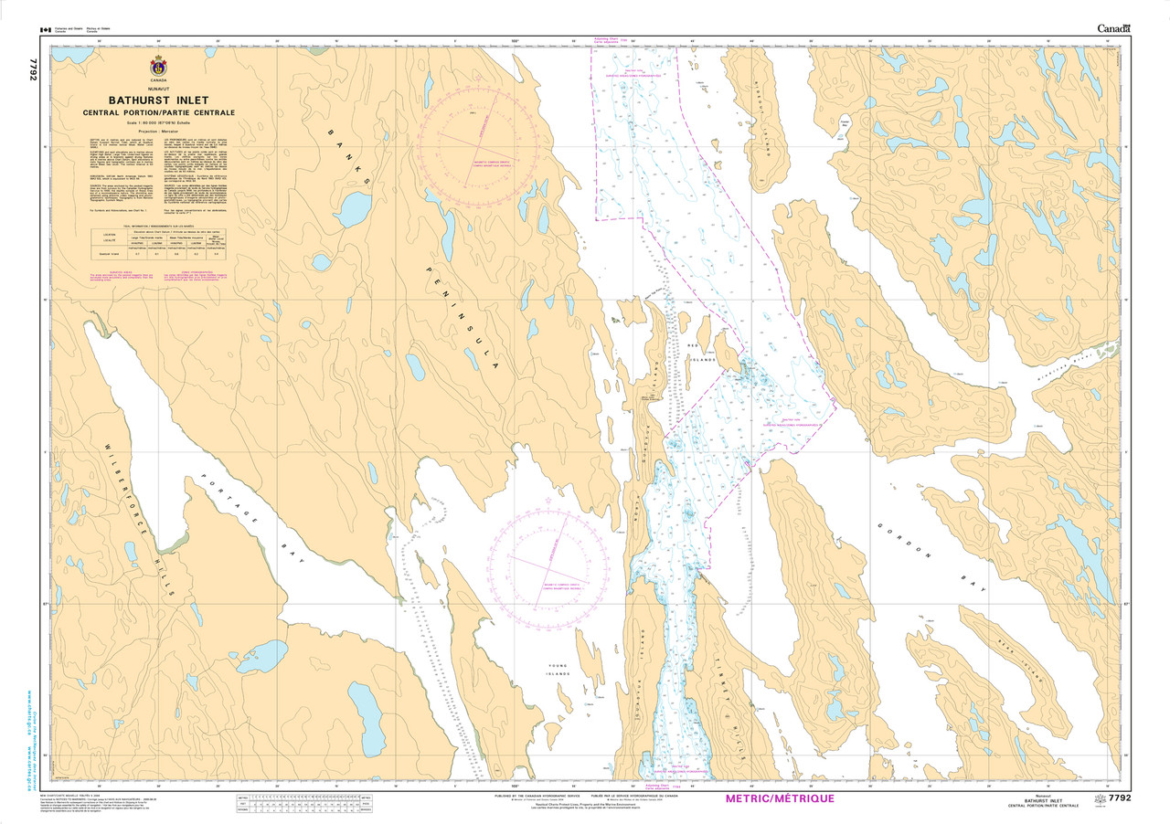 CHS Chart 7792: Bathurst Inlet - Central Portion