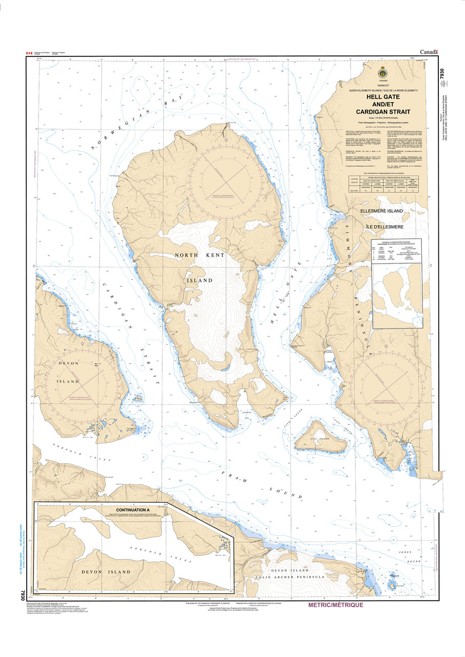 CHS Chart 7930: Hell Gate and Cardigan Strait