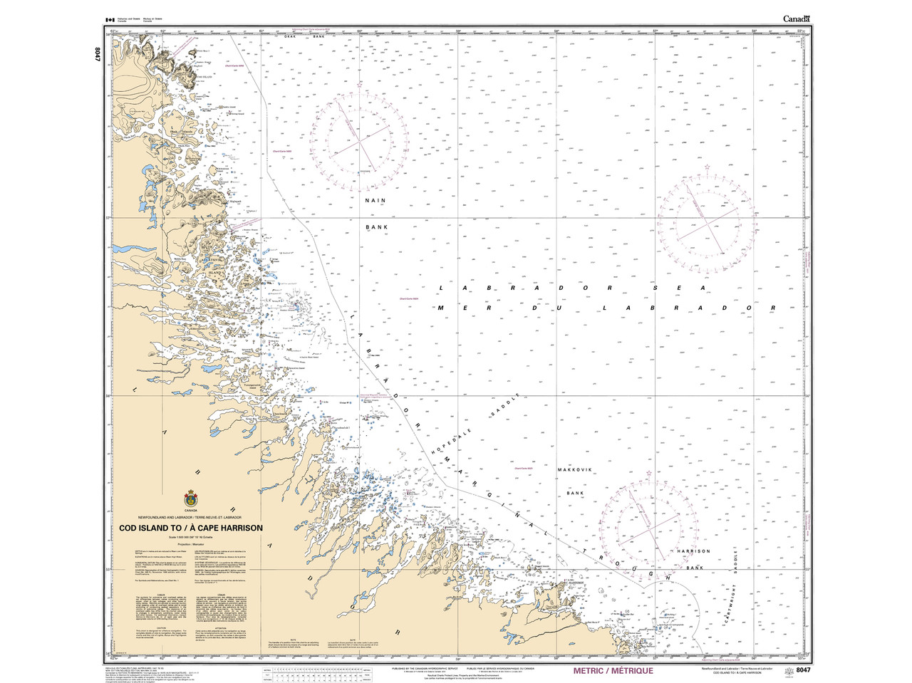 CHS Chart 8047: Cod Island to/Ã  Cape Harrison