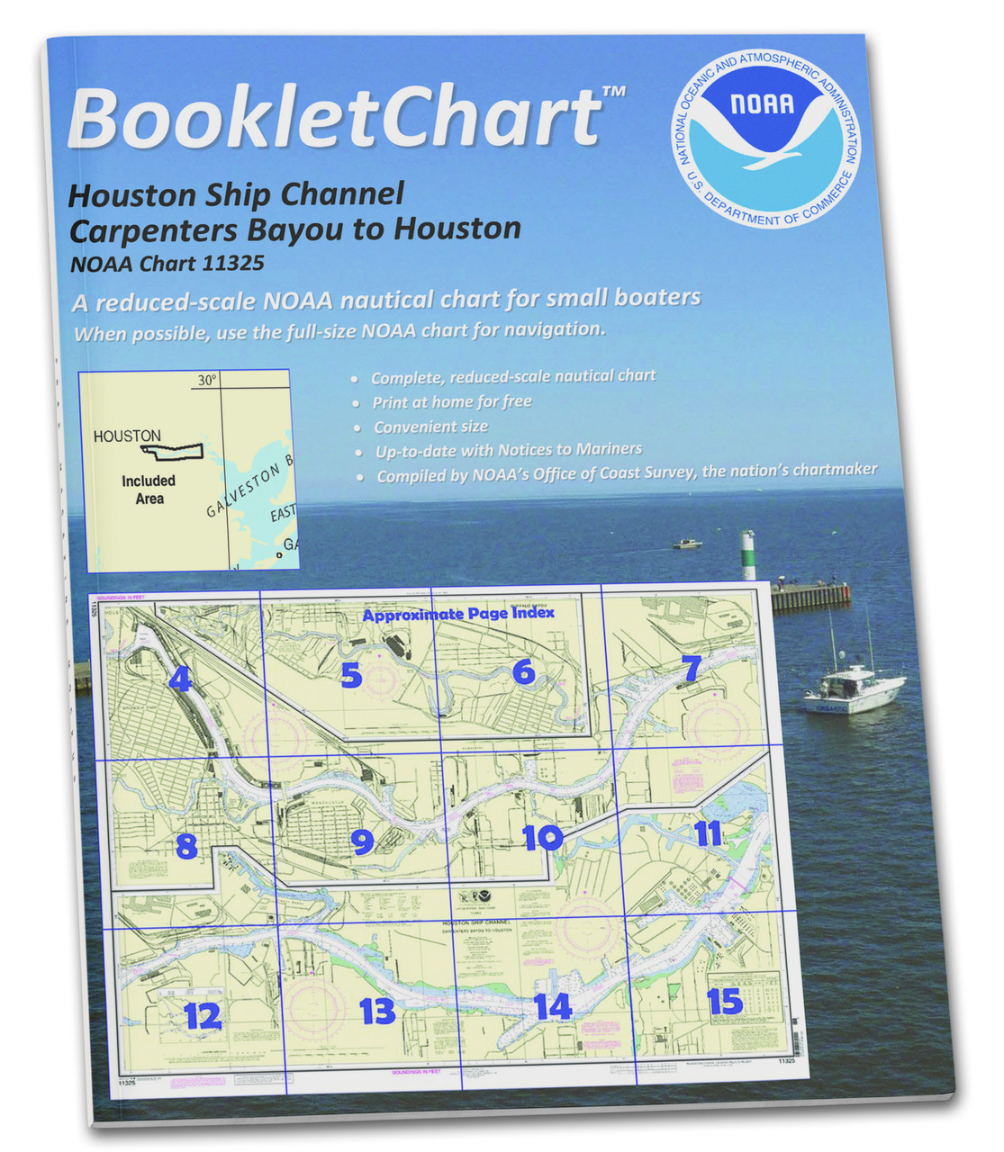 NOAA BookletChart 11325: Houston Ship Channel Carpenters Bayou to Houston