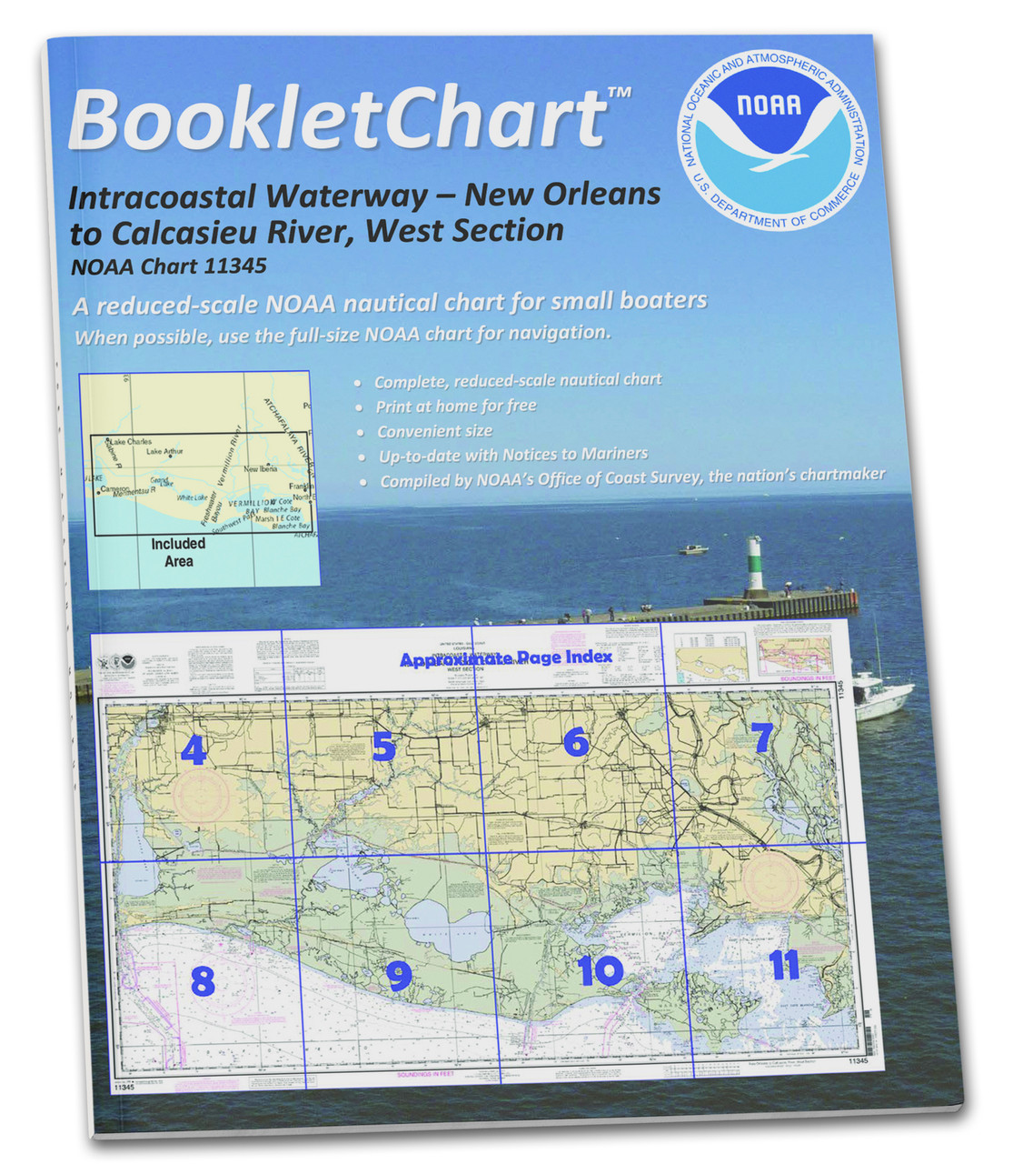 NOAA Booklet Chart 11345: Intracoastal Waterway New Orleans to Calcasieu River West Section