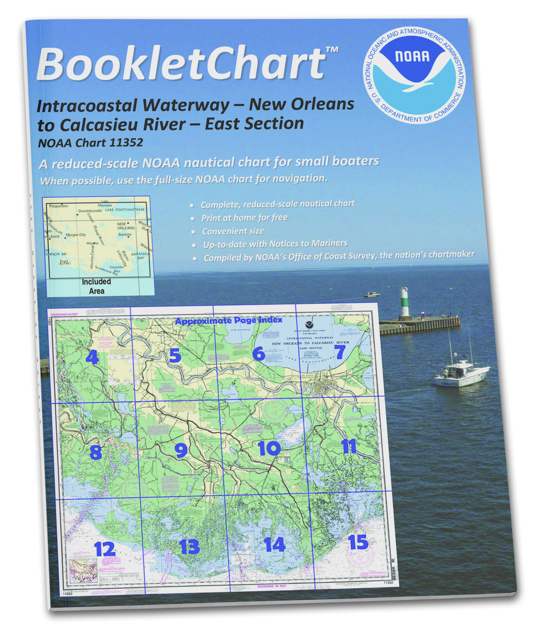 NOAA BookletChart 11352: Intracoastal Waterway New Orleans to Calcasieu River East Section