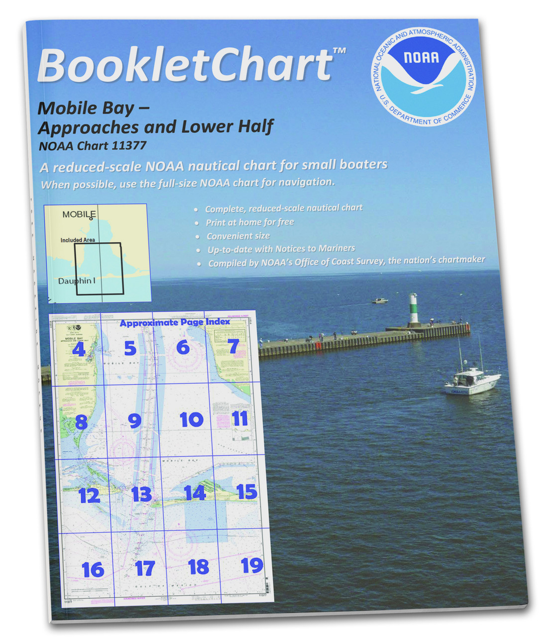NOAA Booklet Chart 11377: Mobile Bay Approaches and Lower Half